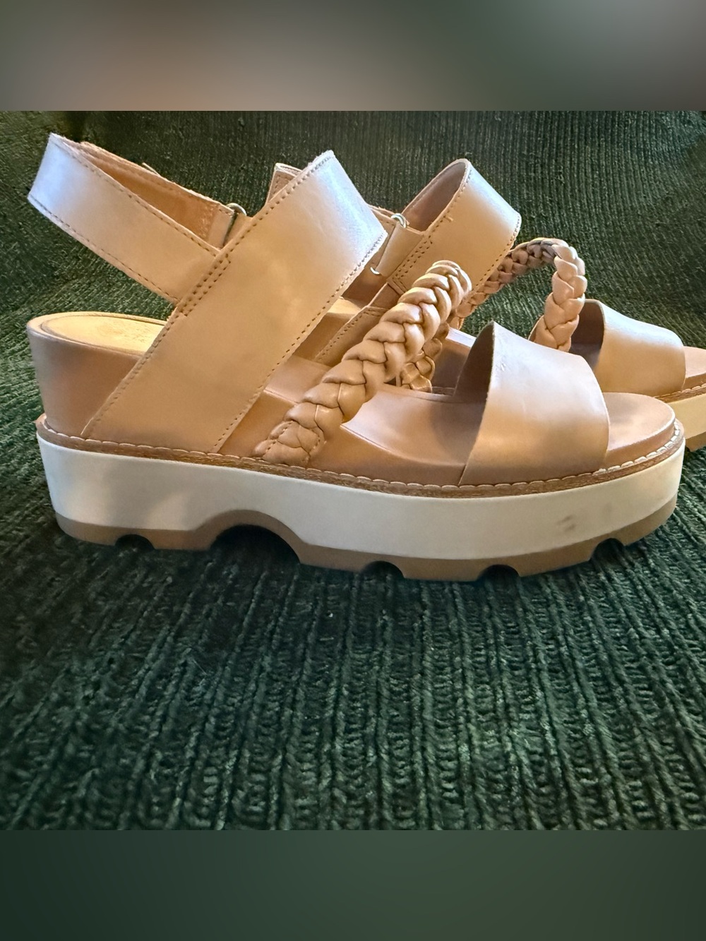 Sorel Beige Braided-Strap Platform Sandals - Picture 4 of 5